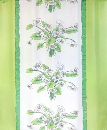 Штора для ванной тканевая зеленая, 1345, "Залел", 180*200