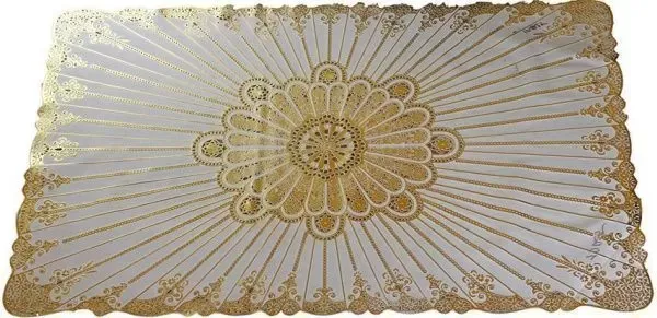 Термосалфетка (60*100см) винил.ажур. зол./сер.,прямоуг/овал 10026/10025 (уп.12 шт.)